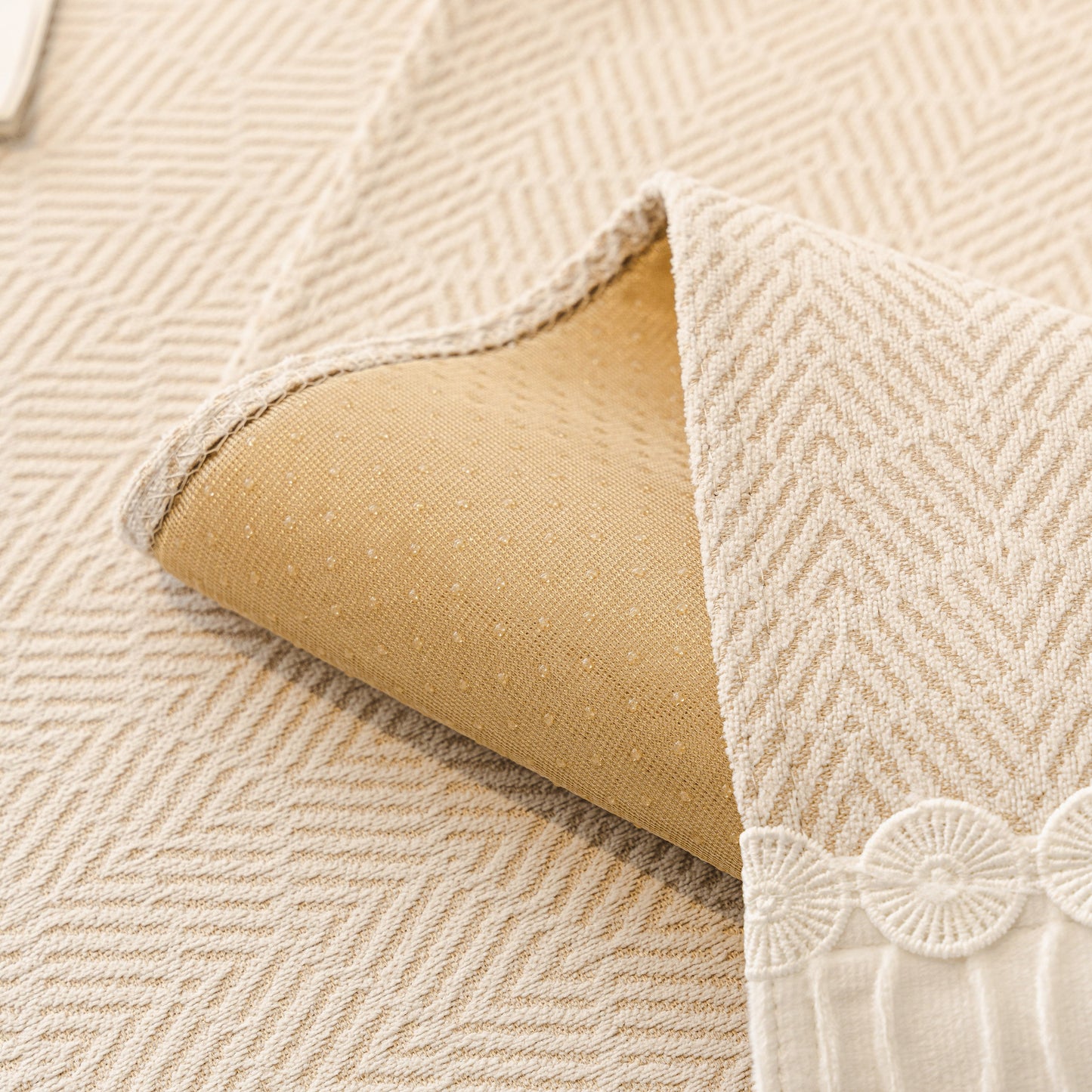 Herringbone Sofa Protector Cover, Non-Slip Couch Cover for Seat, Back & Arms