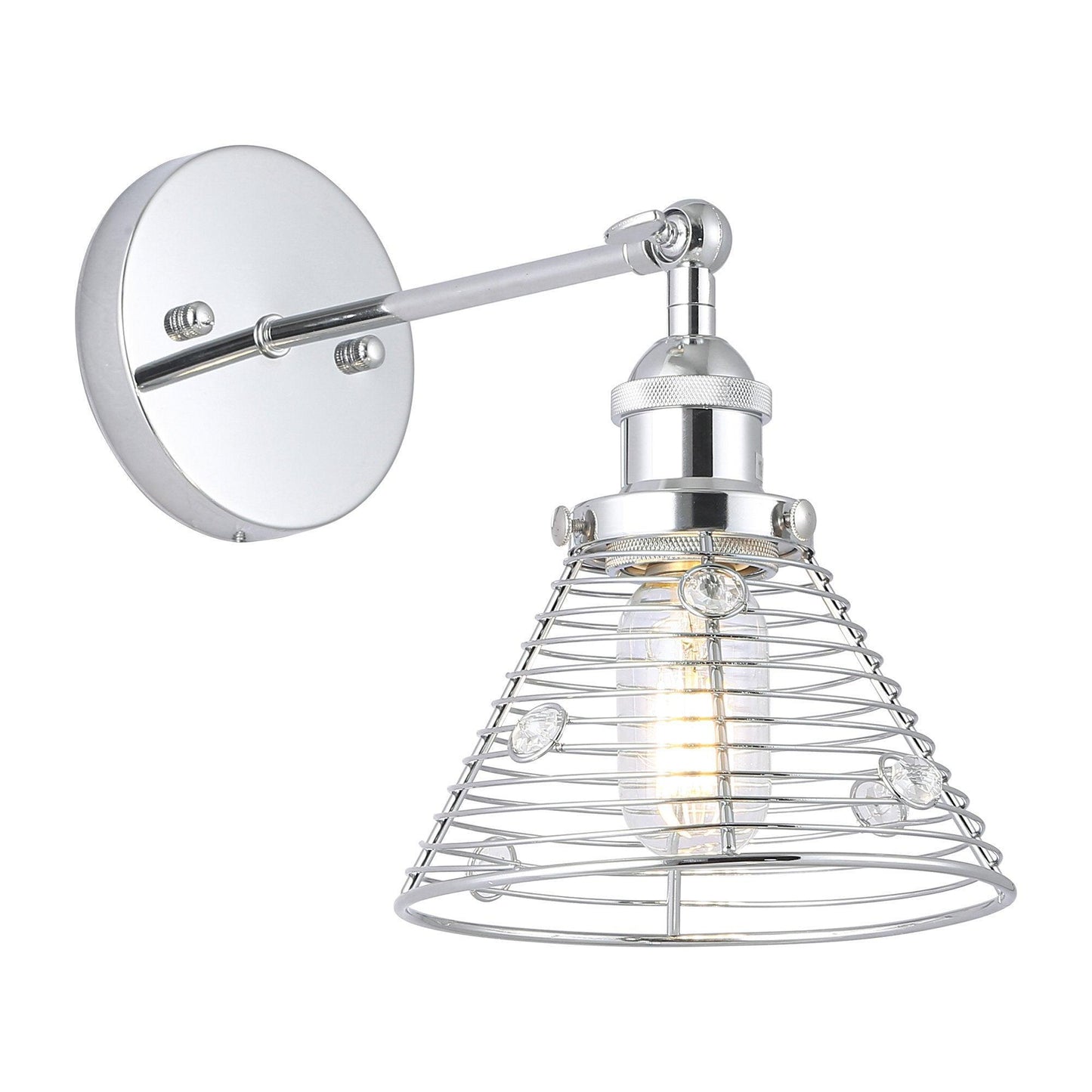 1-Light Modern Silver Wall Sconce Light