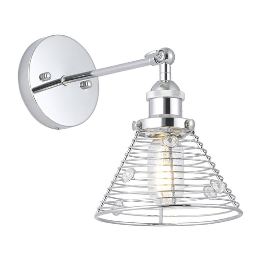 1-Light Modern Silver Wall Sconce Light
