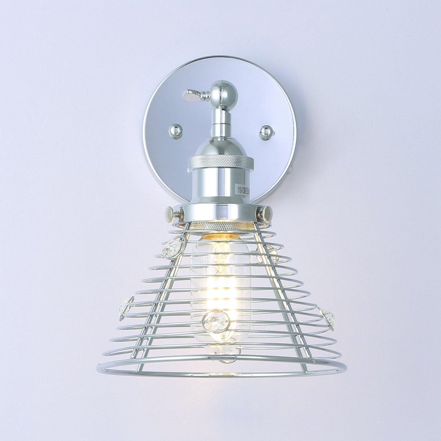 1-Light Modern Silver Wall Sconce Light