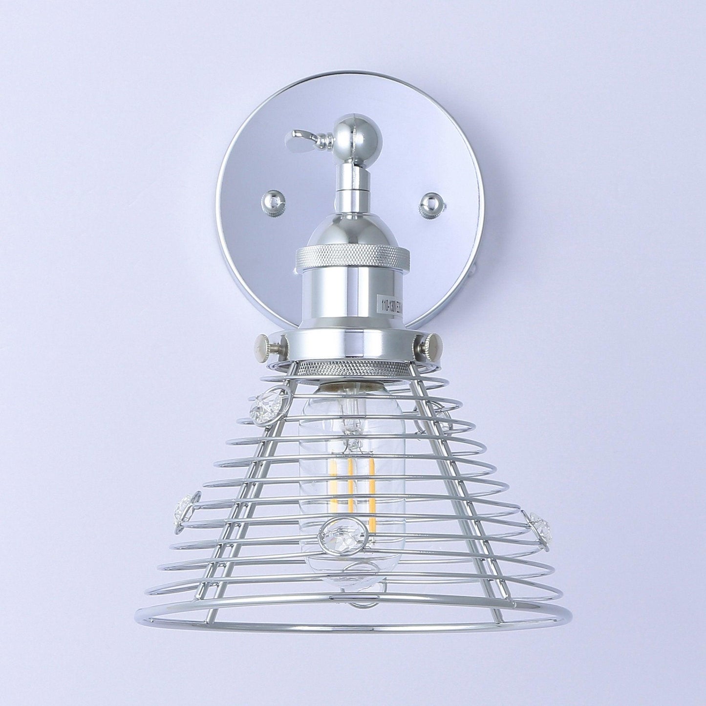 1-Light Modern Silver Wall Sconce Light
