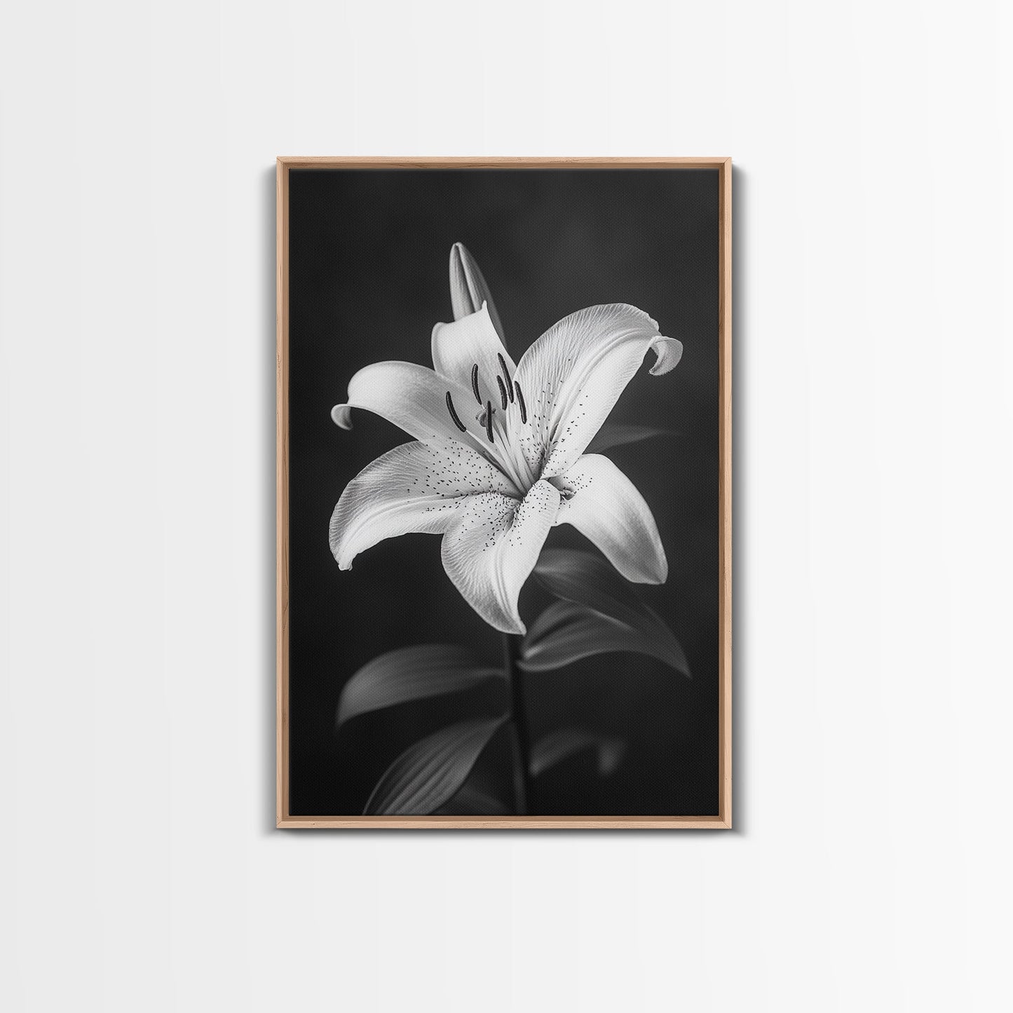 Elegant Lily, Black and White, Floral Beauty, Canvas Print, Botanical Wall Art, Minimalist Art, Bedroom Wall Decor, Nature Photography