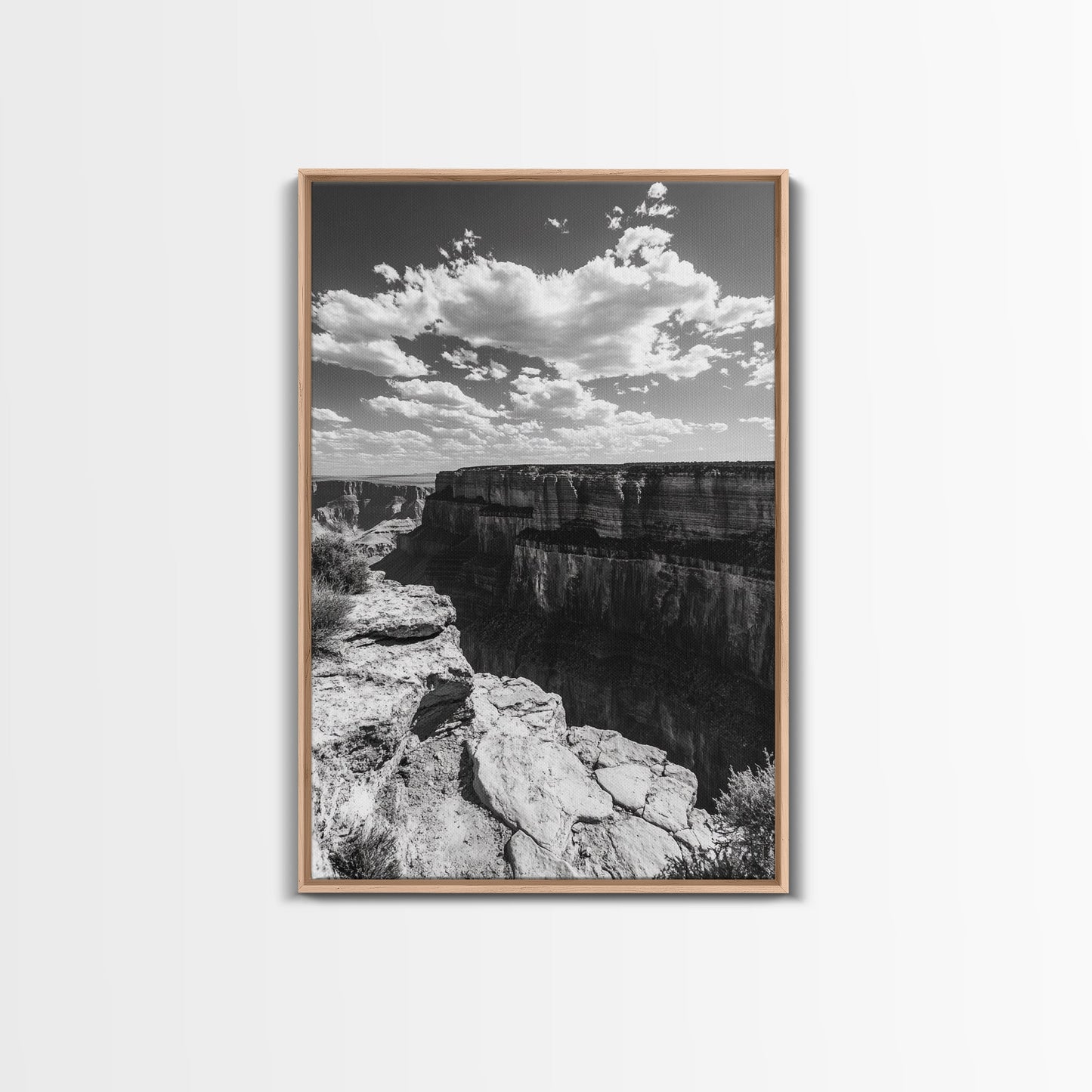Grand Canyon, Desert, Clouds, Depth - Epic canyon view, Canvas Print, adventurous living room centerpiece, nature-inspired wall art