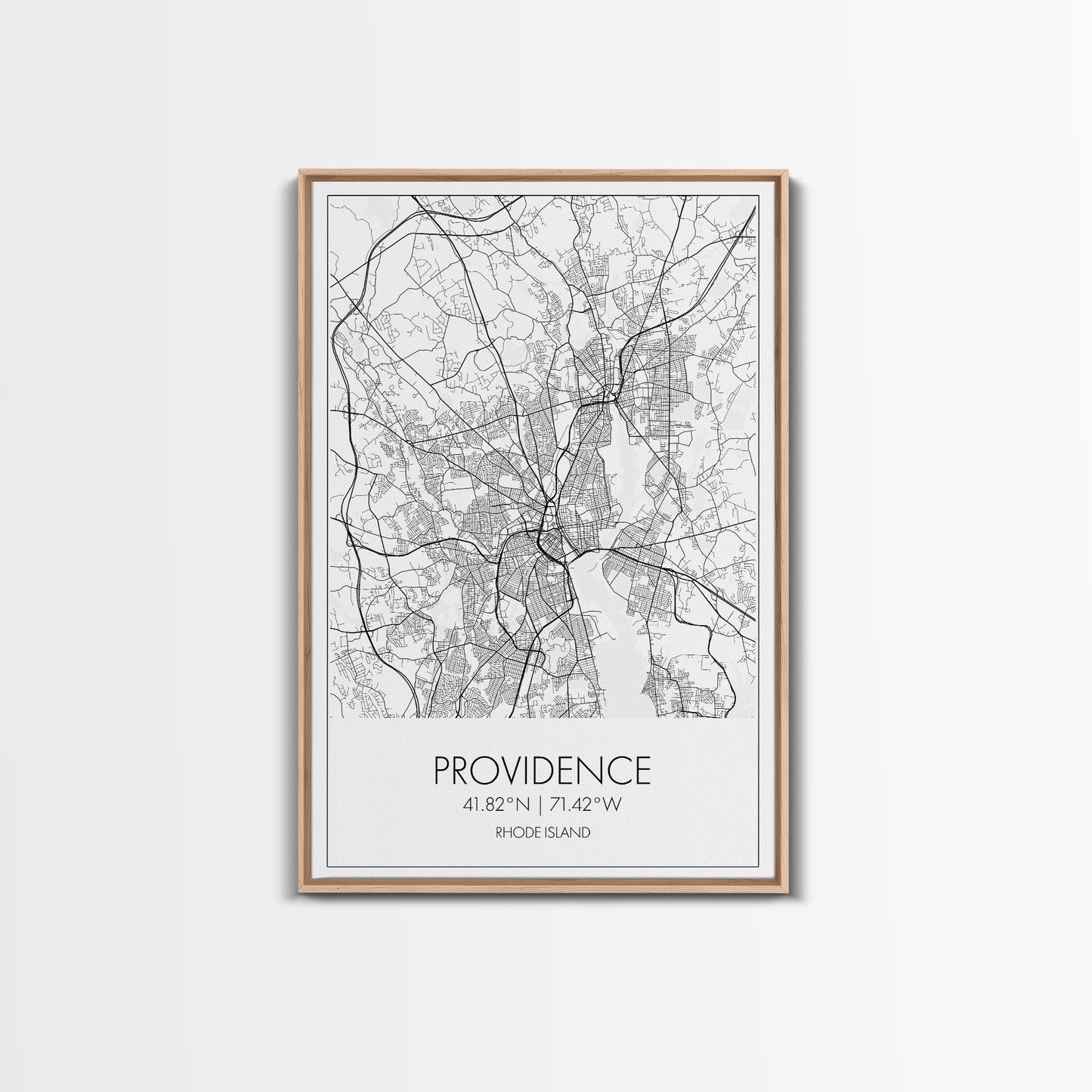 Providence Street Map, Rhode Island Map, City Map Art, Minimalist Art, Wall Art, Canvas Print, Bedroom Wall Décor, Gift For Couples,