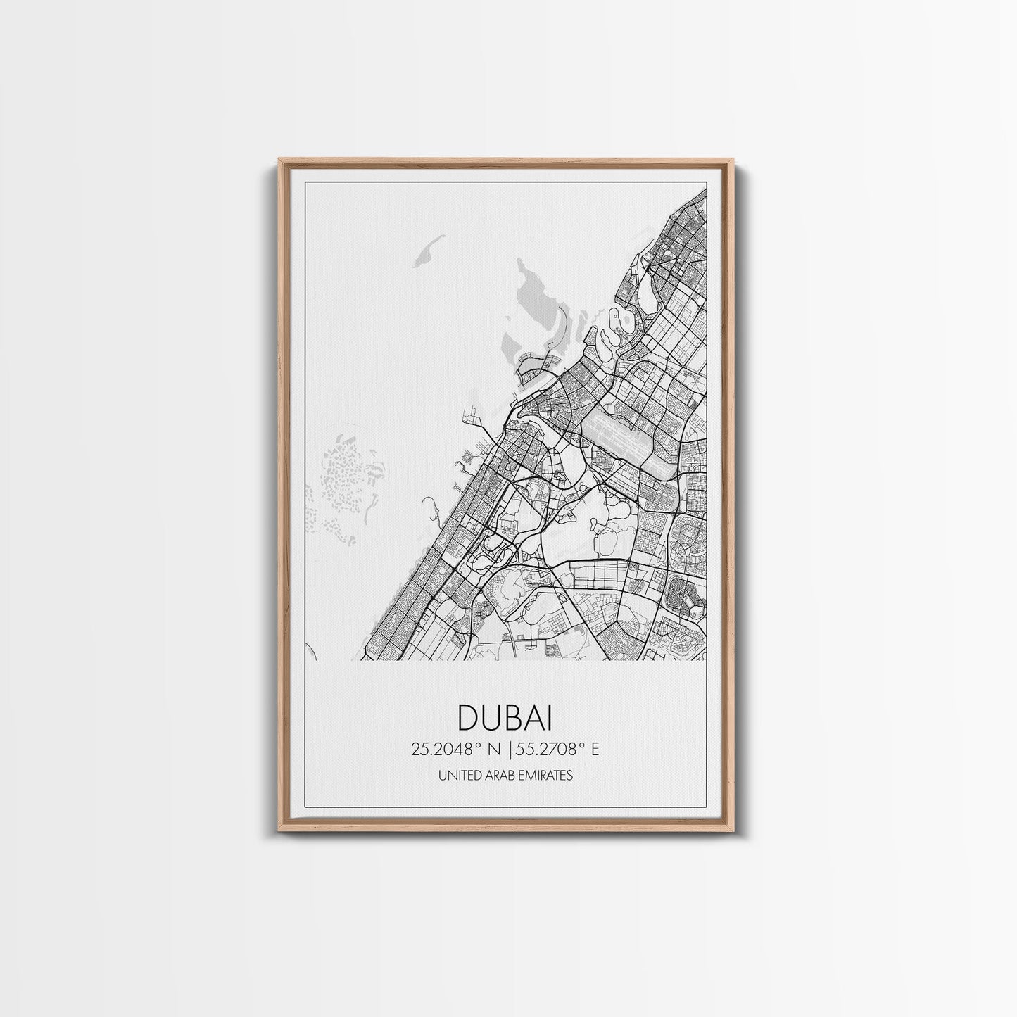 Dubai Street Map, UAE Map, City Map Art, Minimalist Art, Wall Art, Canvas Print, Aviation Gift, Travel Art, Office Décor, Unique Wall Art