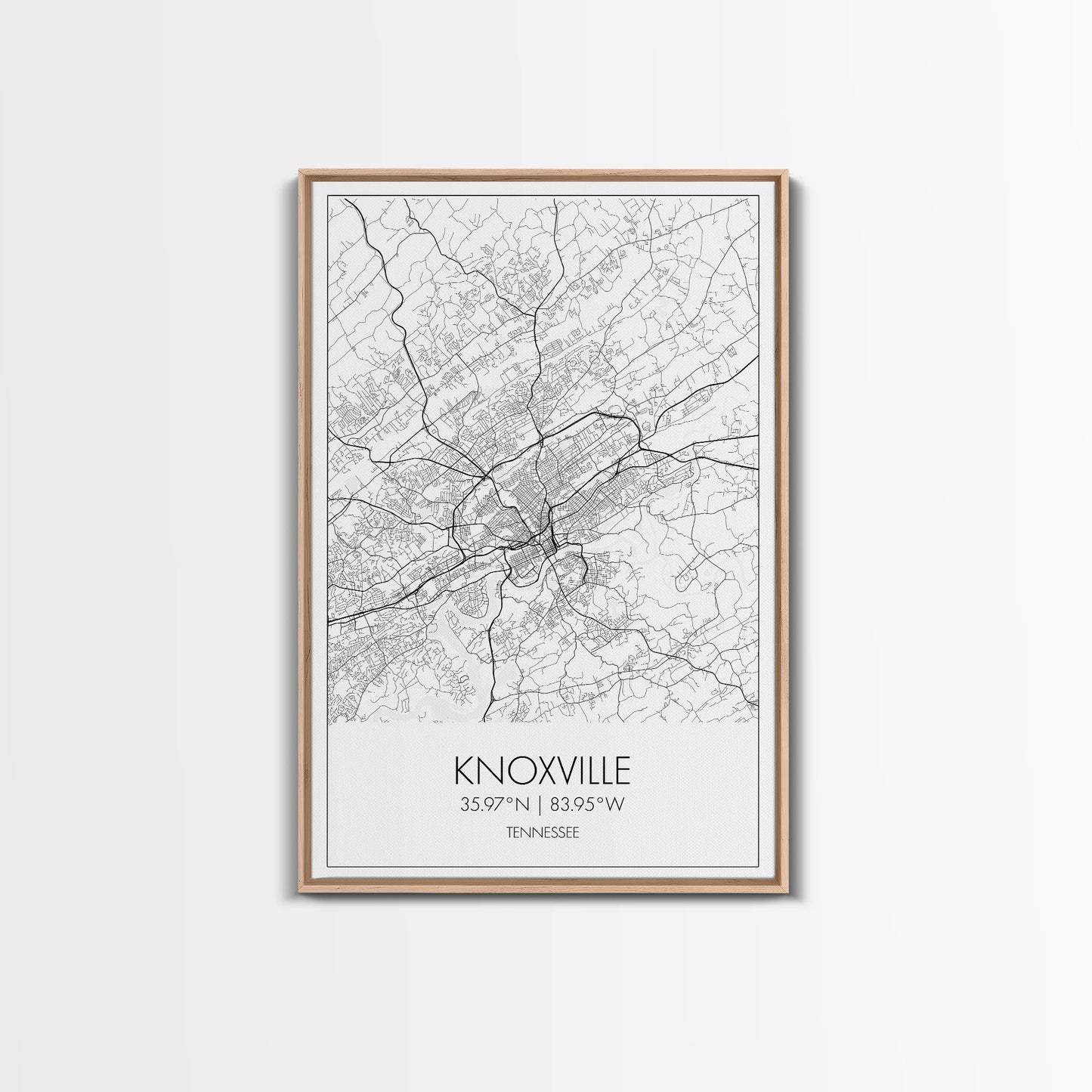 Knoxville Street Map, Tennessee Map, City Map Art, Modern Wall Art, Wall Art, Canvas Print, Travel Art, Aviation Gifts, Wall Art For Bedroom