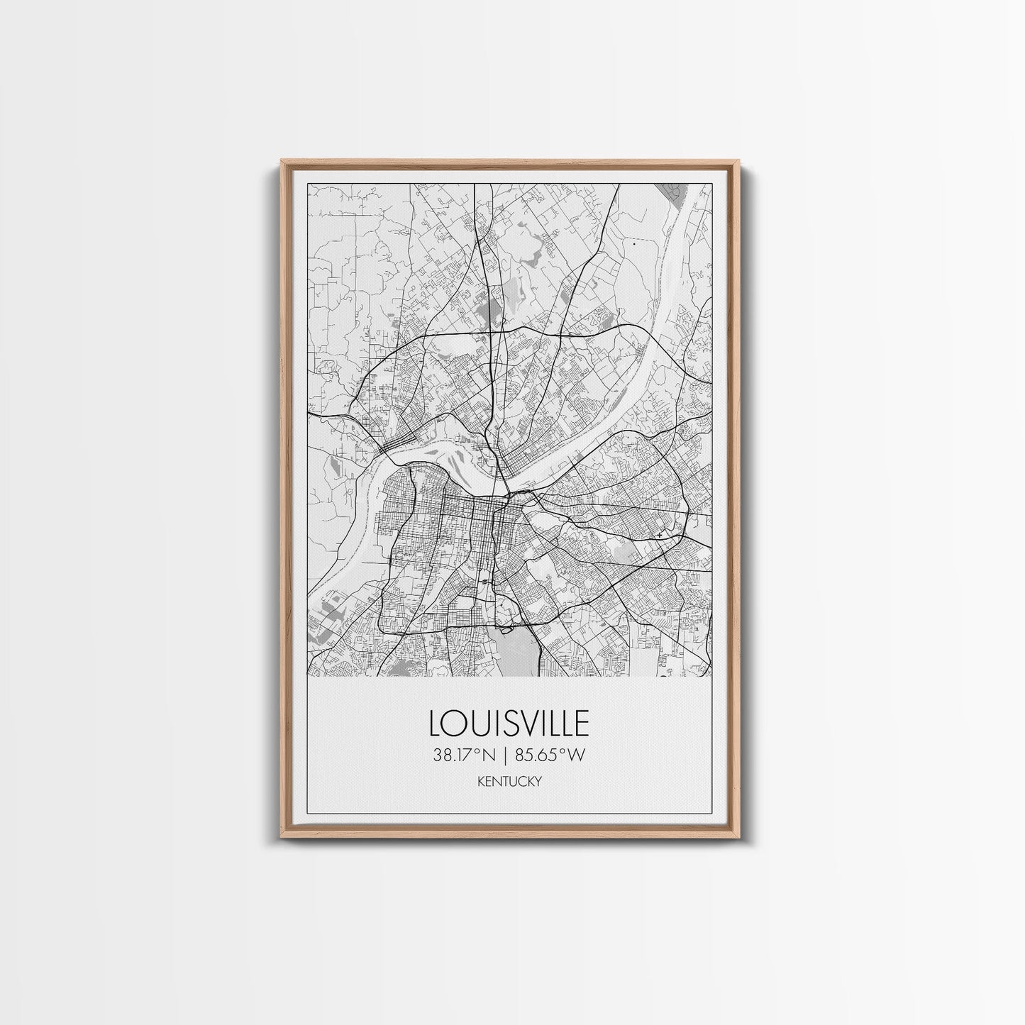 Louisville Street Map, Kentucky Map, City Map Art, Modern Art, Wall Art, Canvas Print, Travel Wall Art, Wall Décor Bedroom, Gifts For Dad