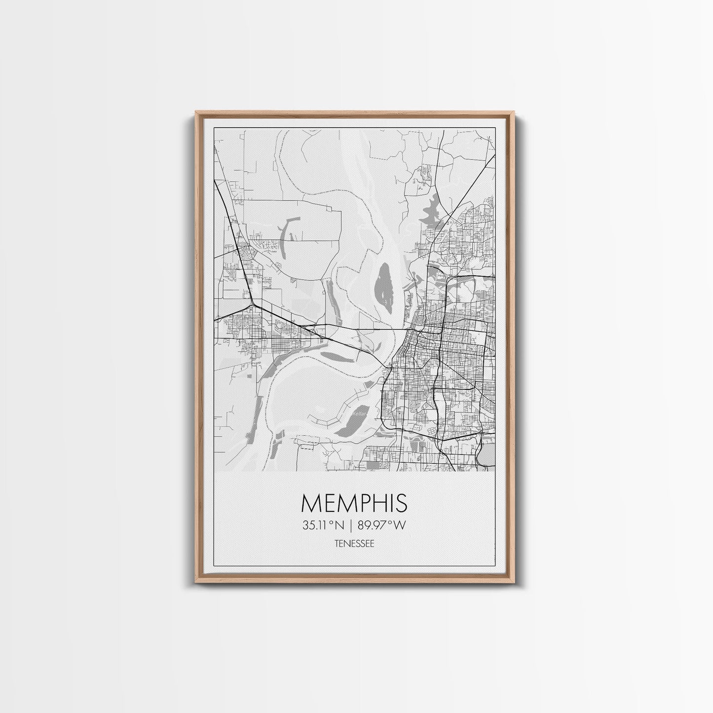 Memphis Street Map, Tennessee Map, City Map Art, Modern Art, Wall Art, Canvas Print, Music Room Décor, Housewarming Gift, Travel Art