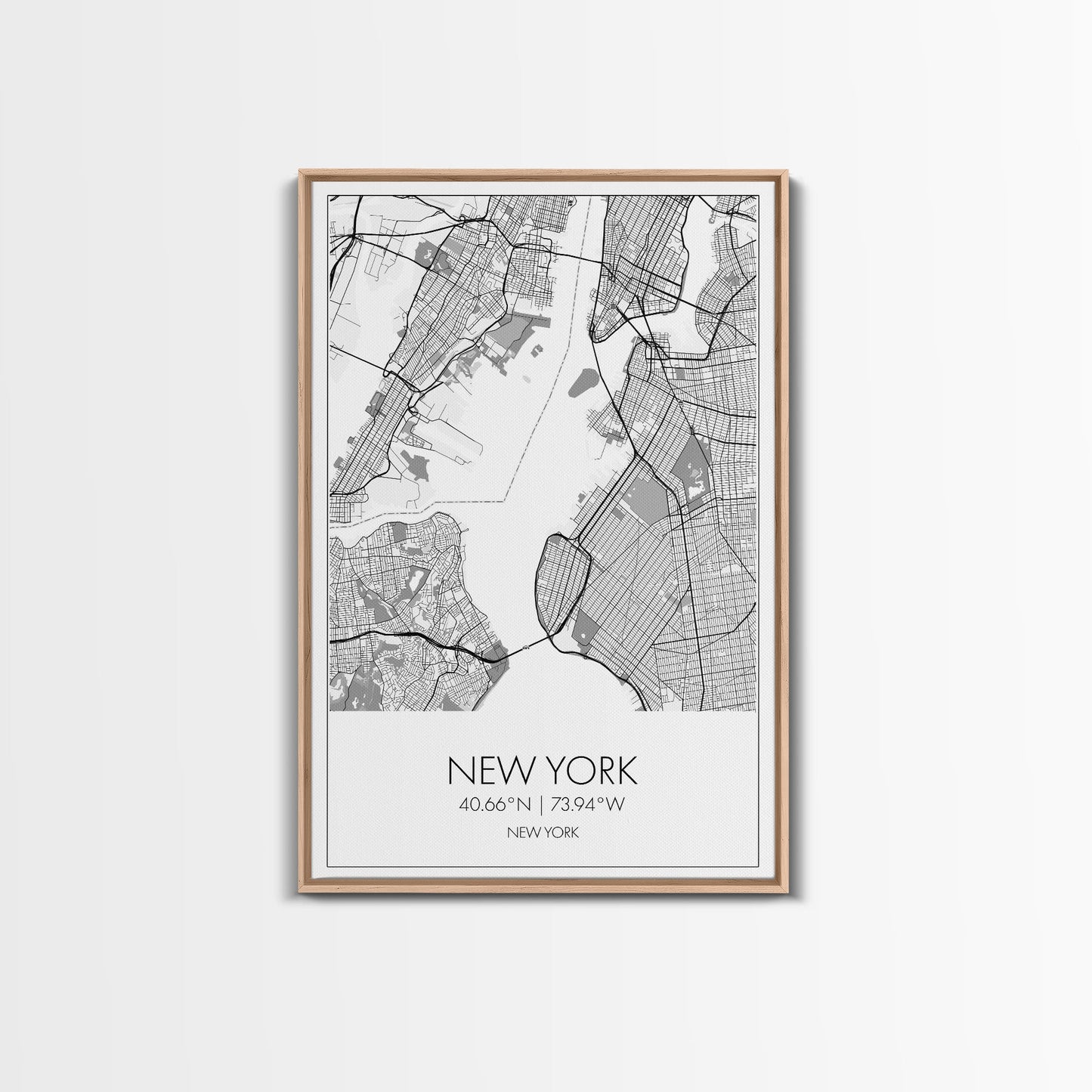 New York Street Map, New York Map, City Map Art, Modern Art, Wall Art, Canvas Print, Home Office Art, Unique Travel Gifts, Travel Wall Print