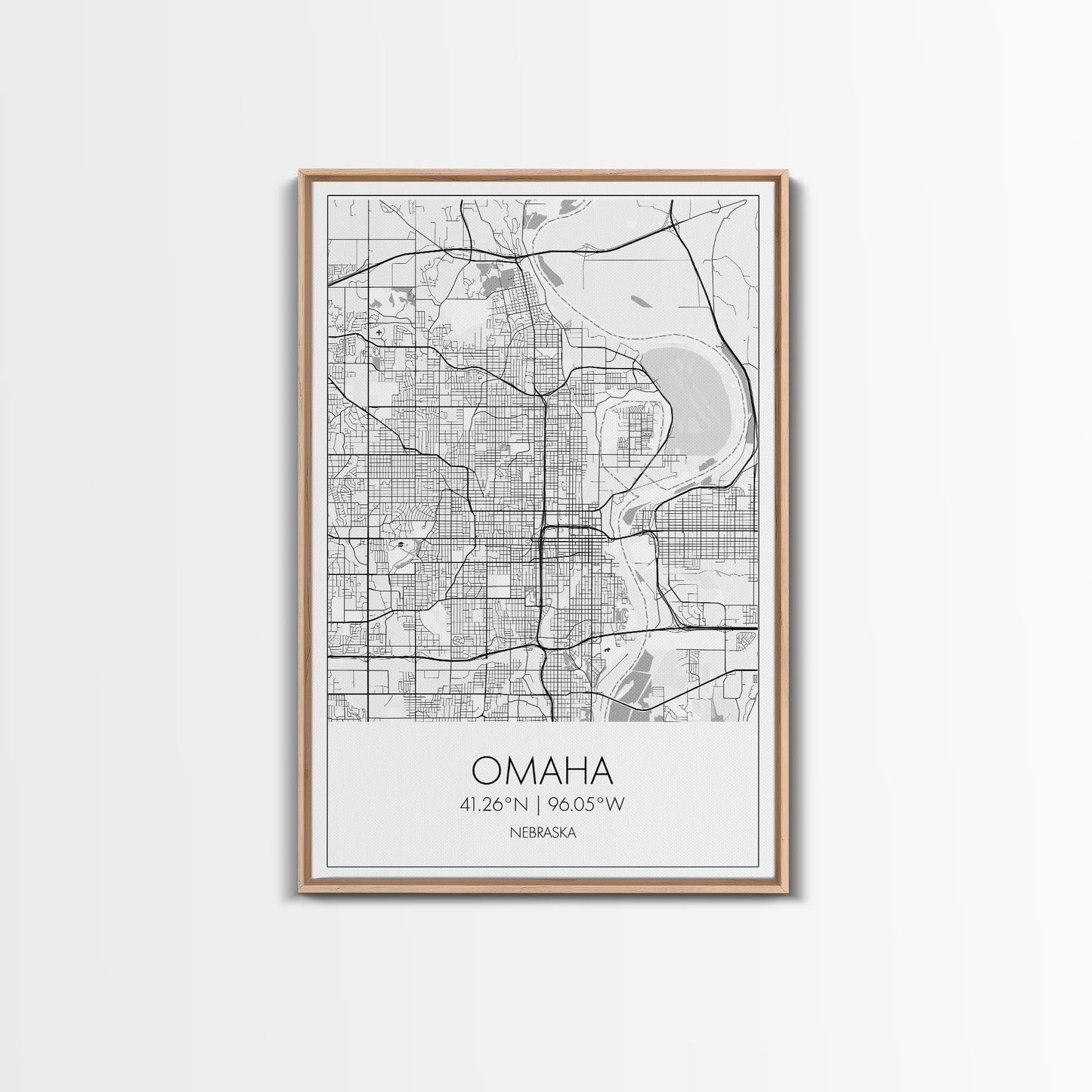 Omaha Street Map, Nebraska Map, City Map Art, Modern Art, Wall Art, Canvas Print, Living Room Wall Art, Travel Gifts For Men, Travel Art