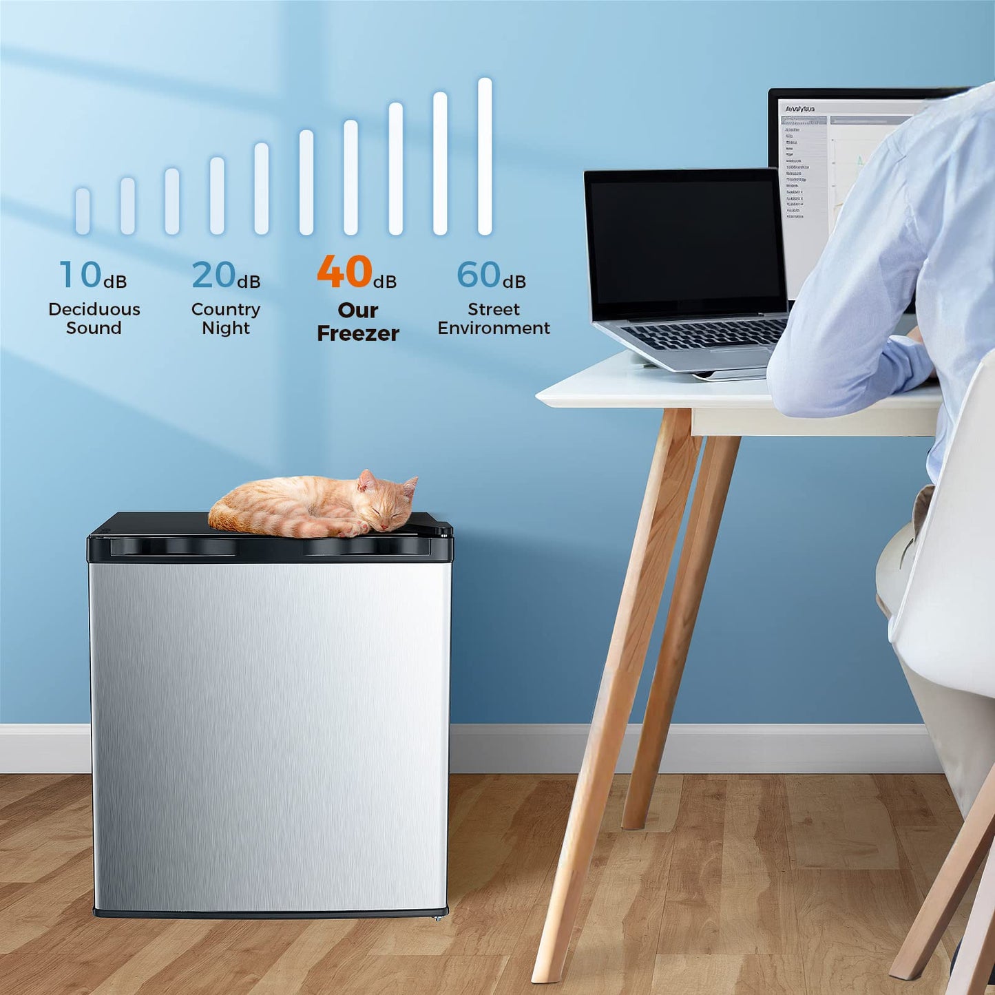 Kismile Upright Freezer,3.0 Cu.ft Mini Freezer with Reversible Single Door