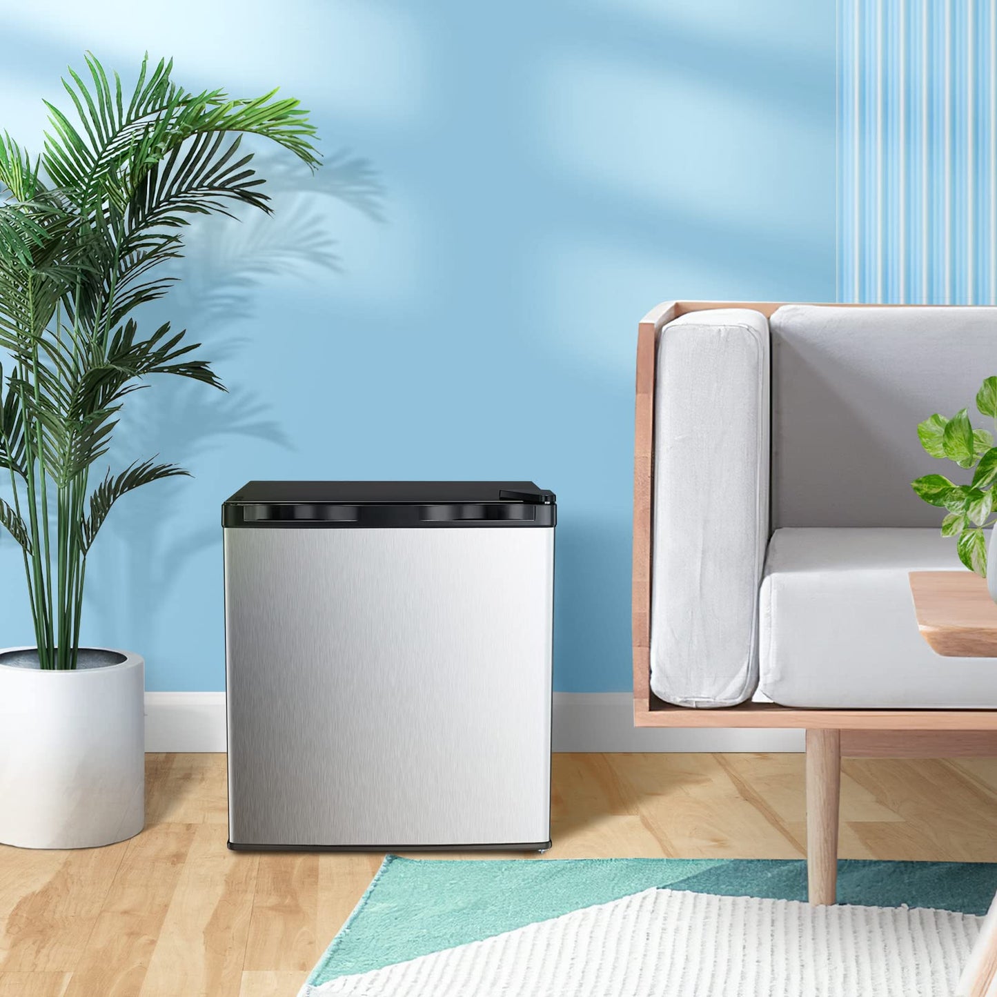 Kismile Upright Freezer,3.0 Cu.ft Mini Freezer with Reversible Single Door