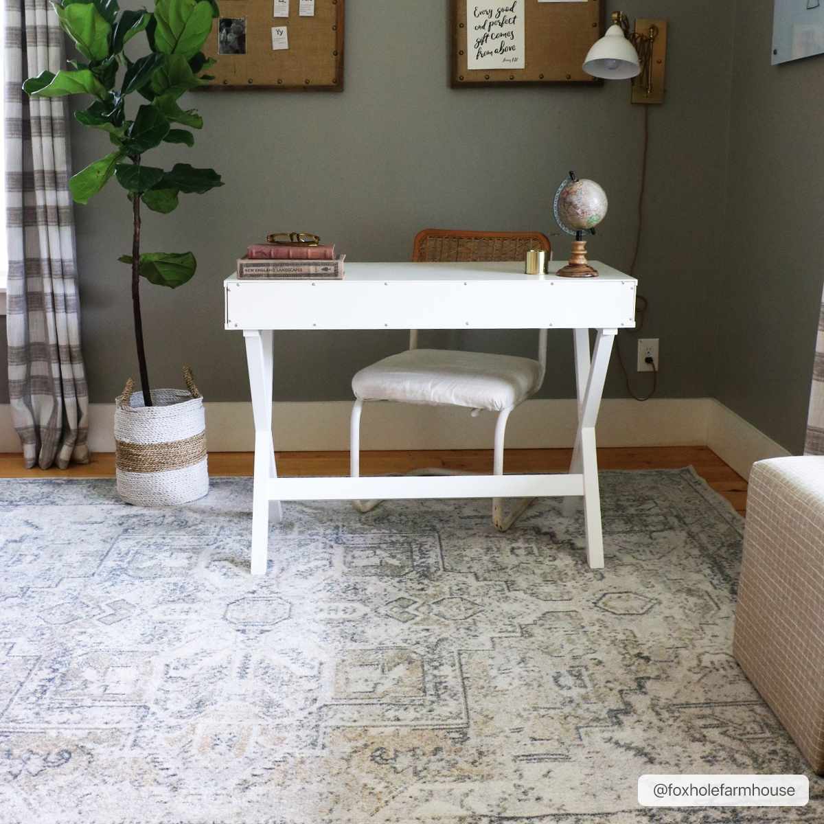 Hera Olive Boutique Washable Rug