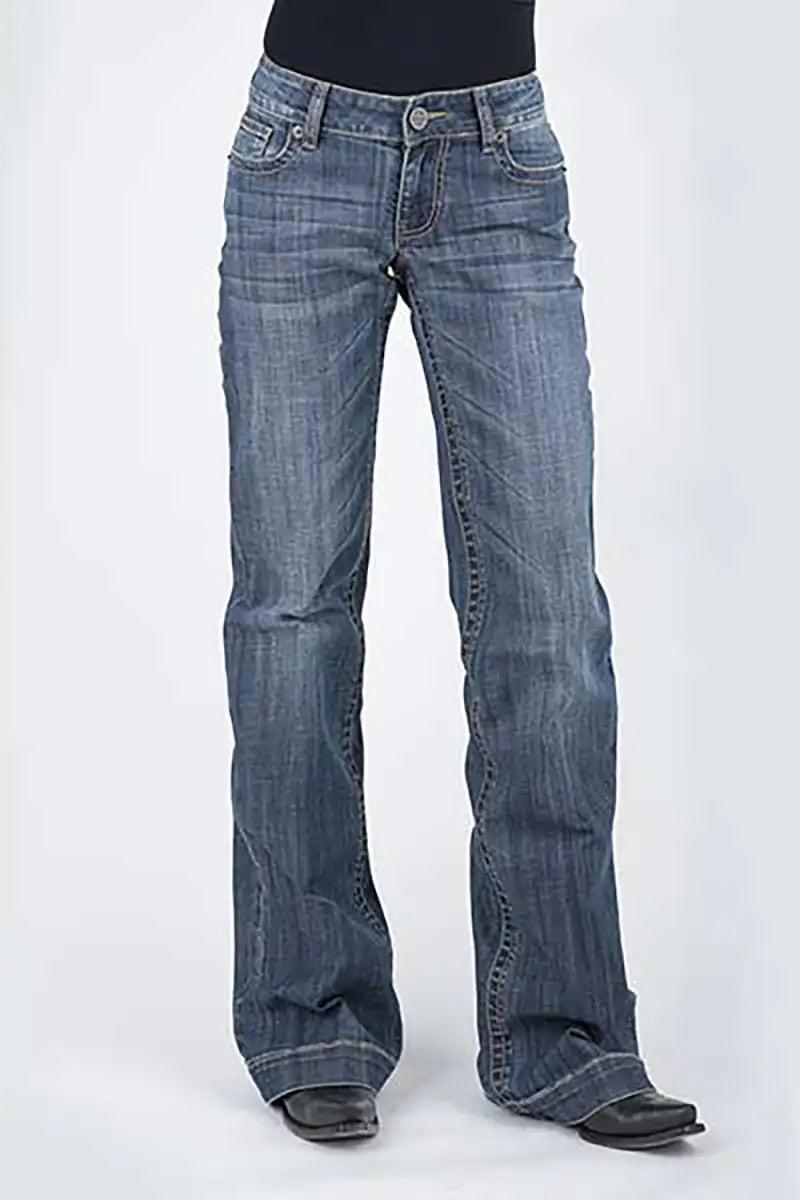 Tin Haul 460 Ella Fit Blue Loop Pocket ( Denim Dark Wash ) - Women's Jeans