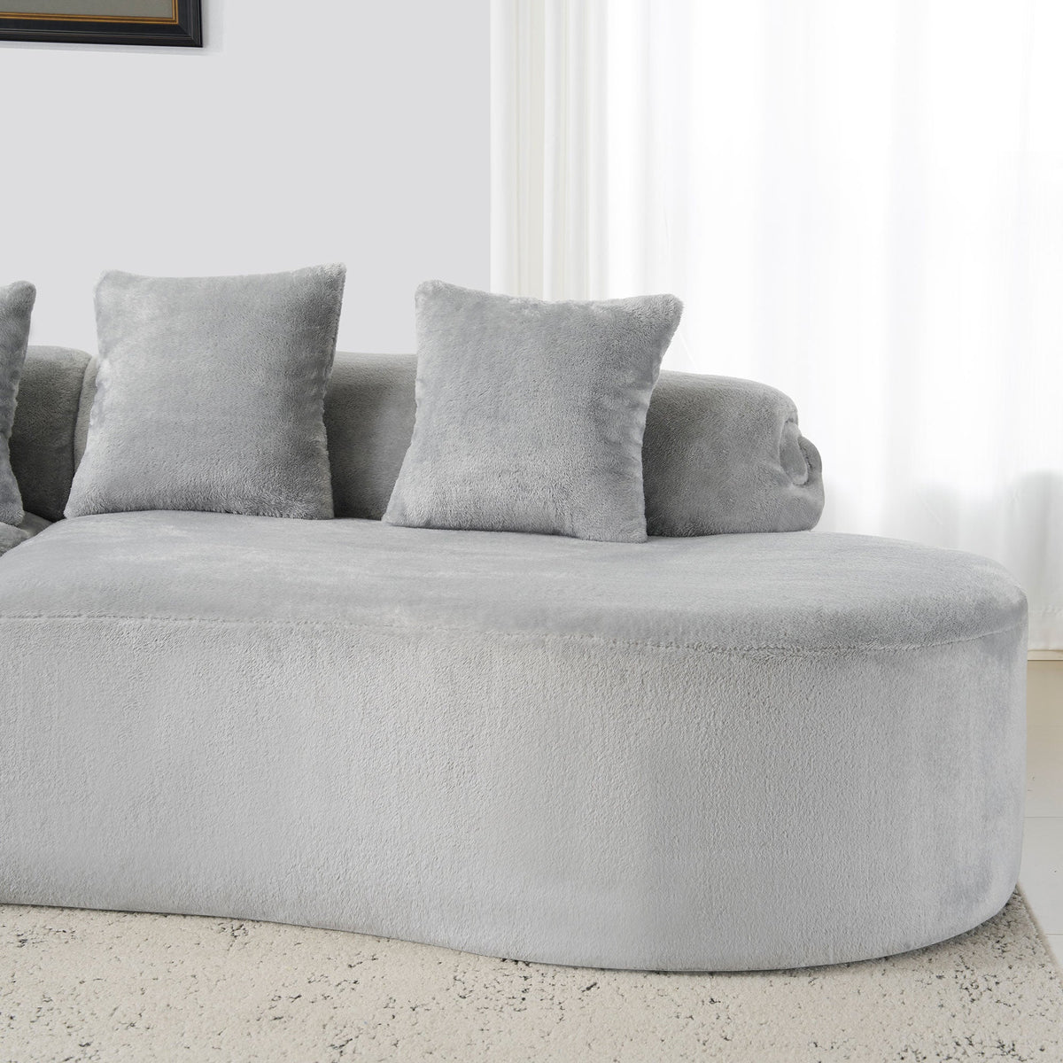 Modern and Simple Curved Flannelette Sofa
