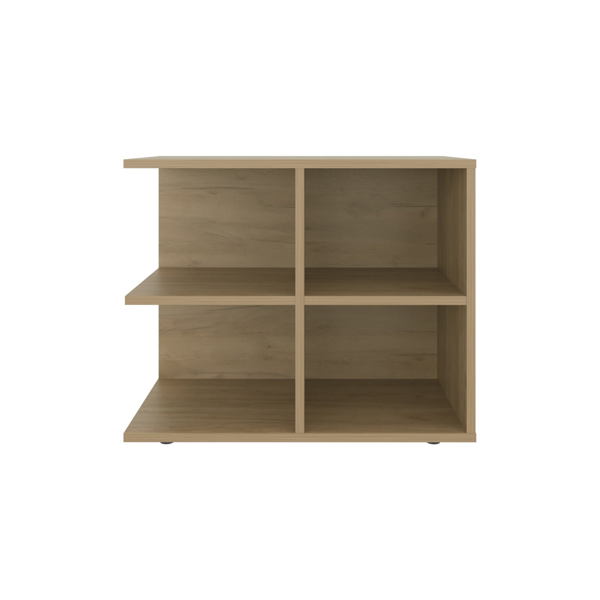 Console Sideboard Cart, Natural Oak, 4 Shelves
