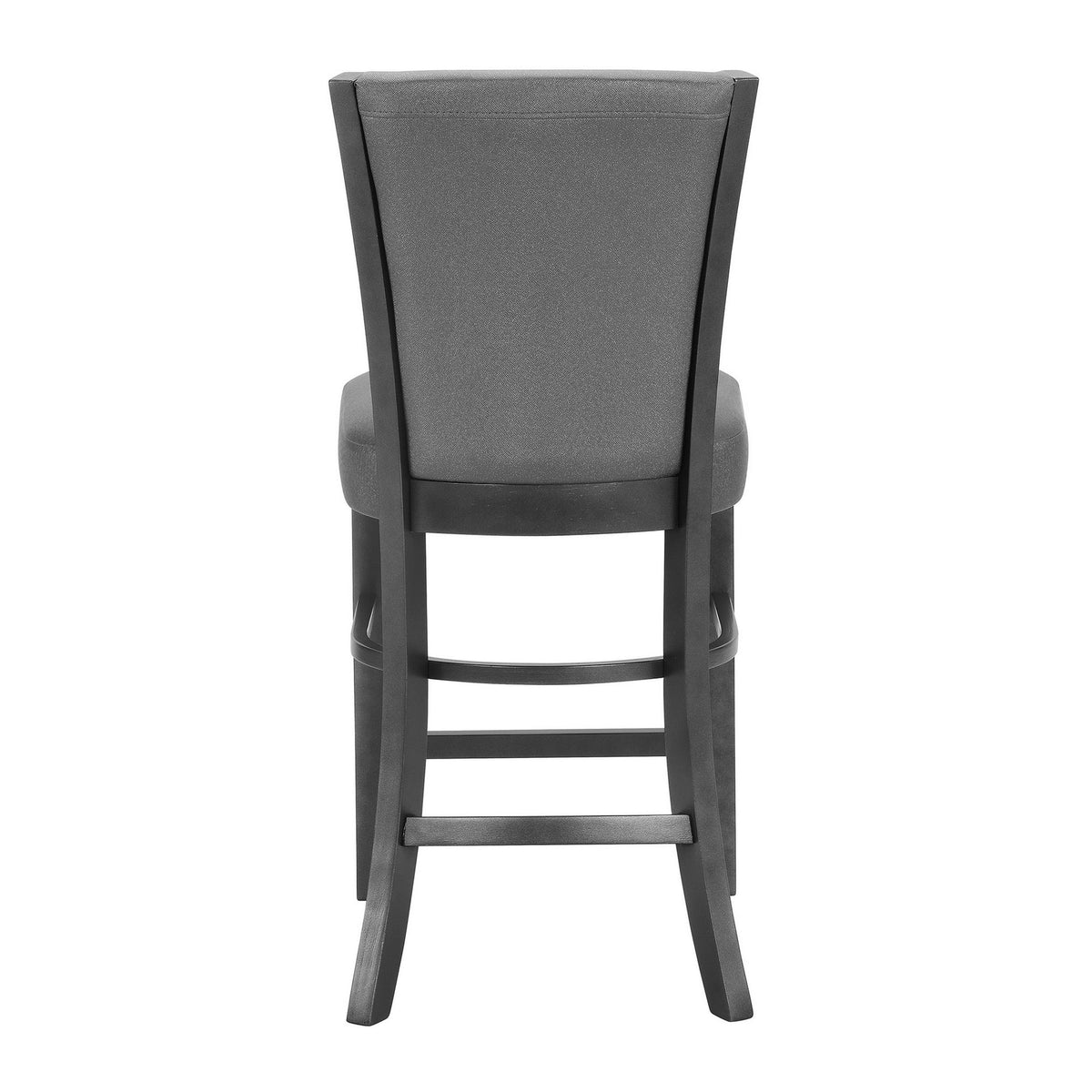 Brandon 24 Inch Counter Height Chair Set of 2, Gray Fabric Upholstery