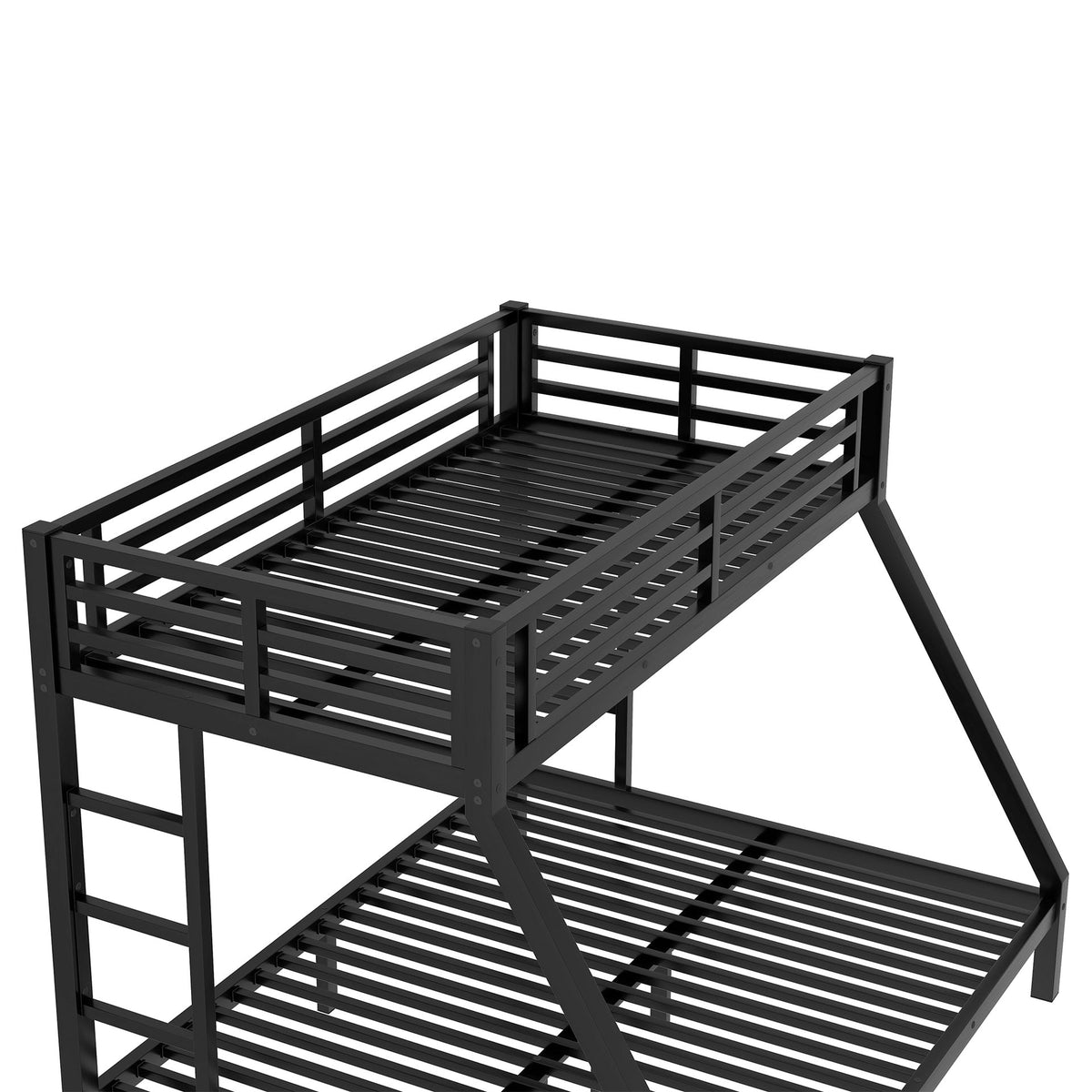 Metal Twin XL over Queen Bunk Bed for Teens and Adults,Space-Saving/Noise Reduced/No Box Spring Needed,Black