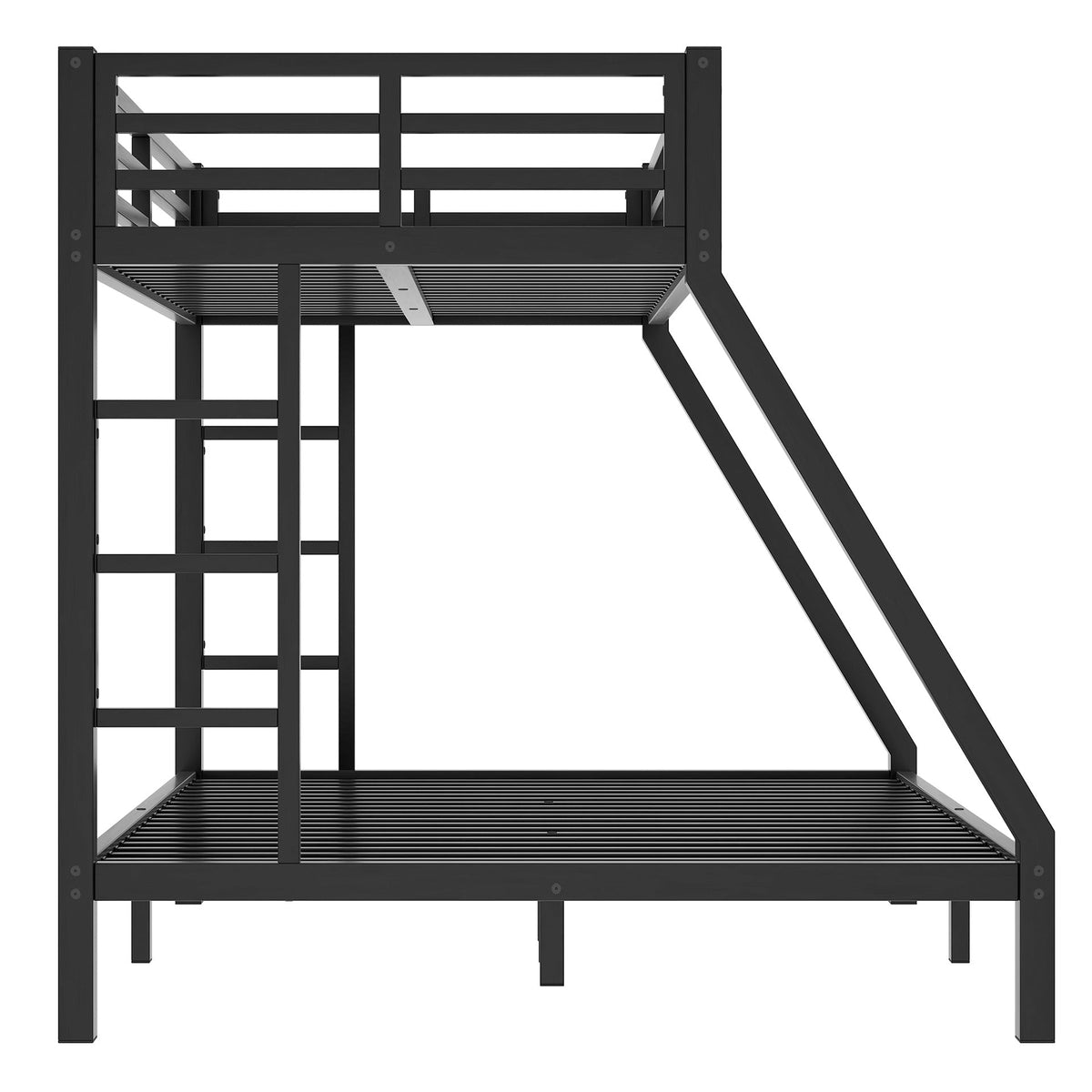 Metal Twin XL over Queen Bunk Bed for Teens and Adults,Space-Saving/Noise Reduced/No Box Spring Needed,Black