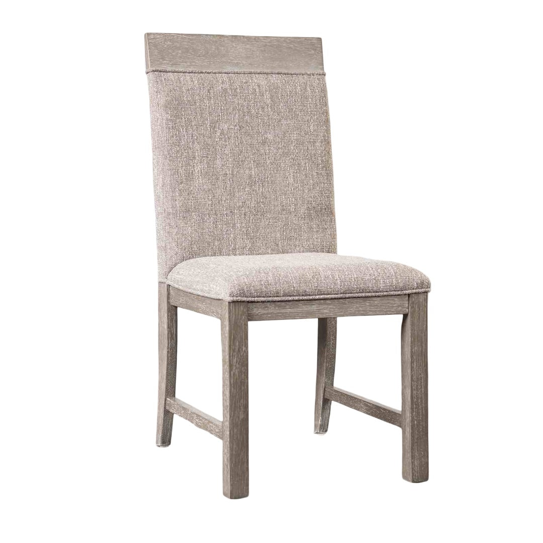 Transitional Style 2pc Side Chair Two Tone Design Padded Chair Gray And Stone Gray Finish Dining Room