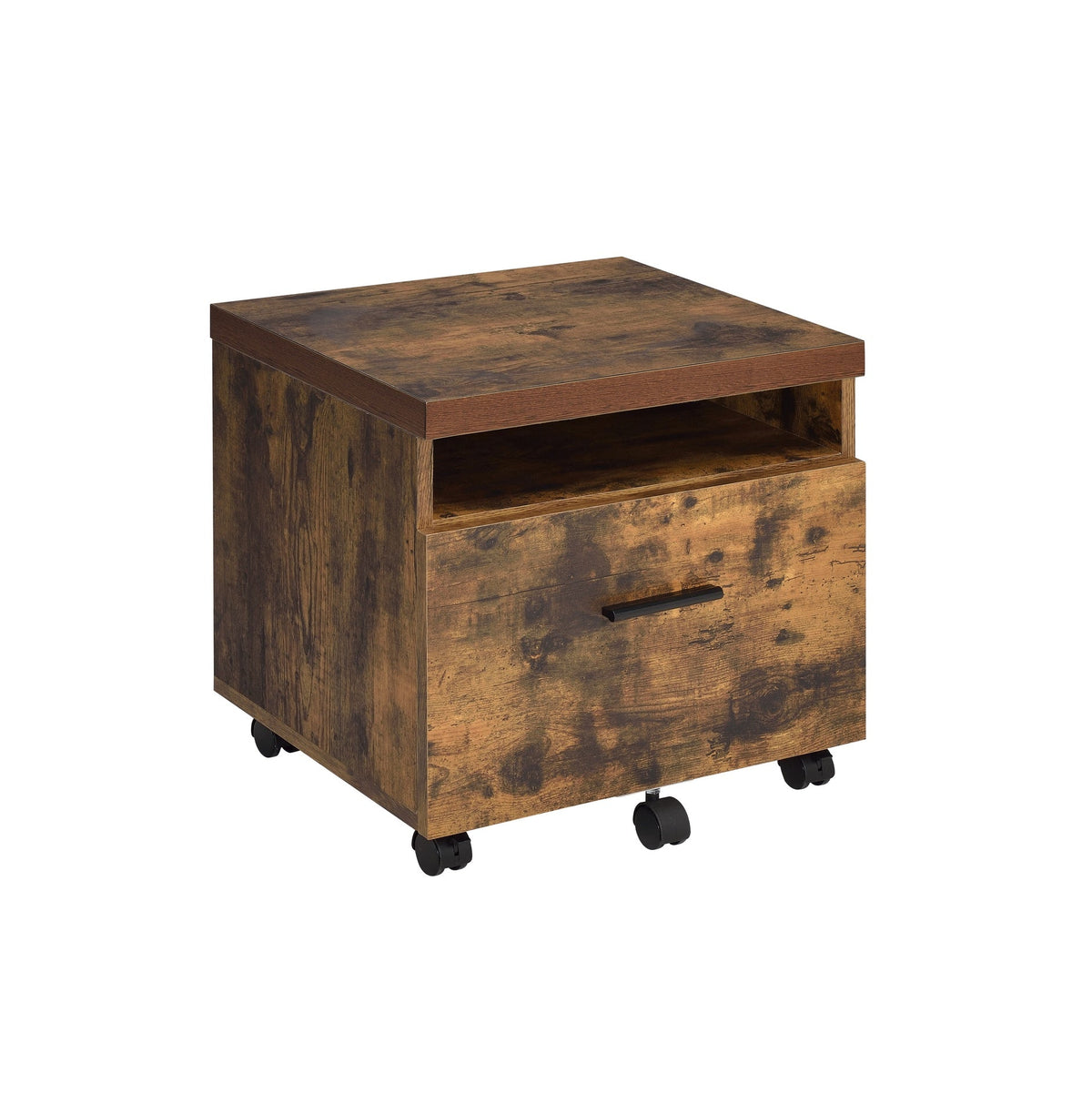 Bob Weathered Oak & Black Finish File Cabinet