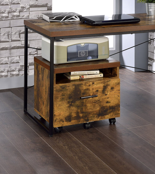 Bob Weathered Oak & Black Finish File Cabinet