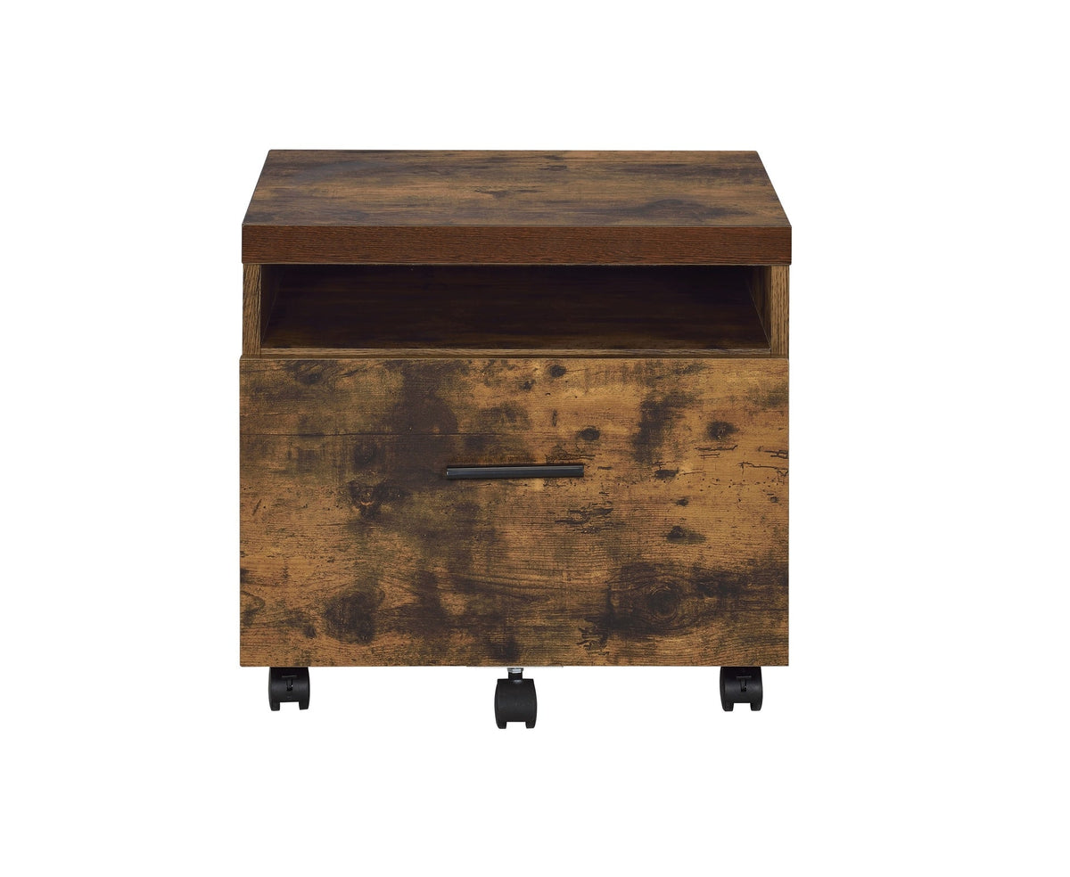 Bob Weathered Oak & Black Finish File Cabinet