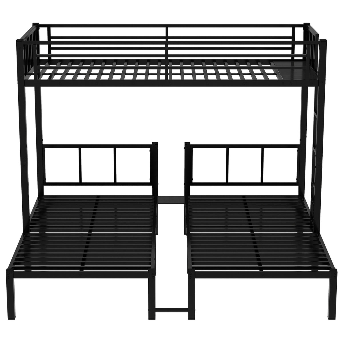 Twin over Twin & Twin Bunk Beds for 3, Twin XL over Twin & Twin Bunk Bed Metal Triple Bunk Bed, Black