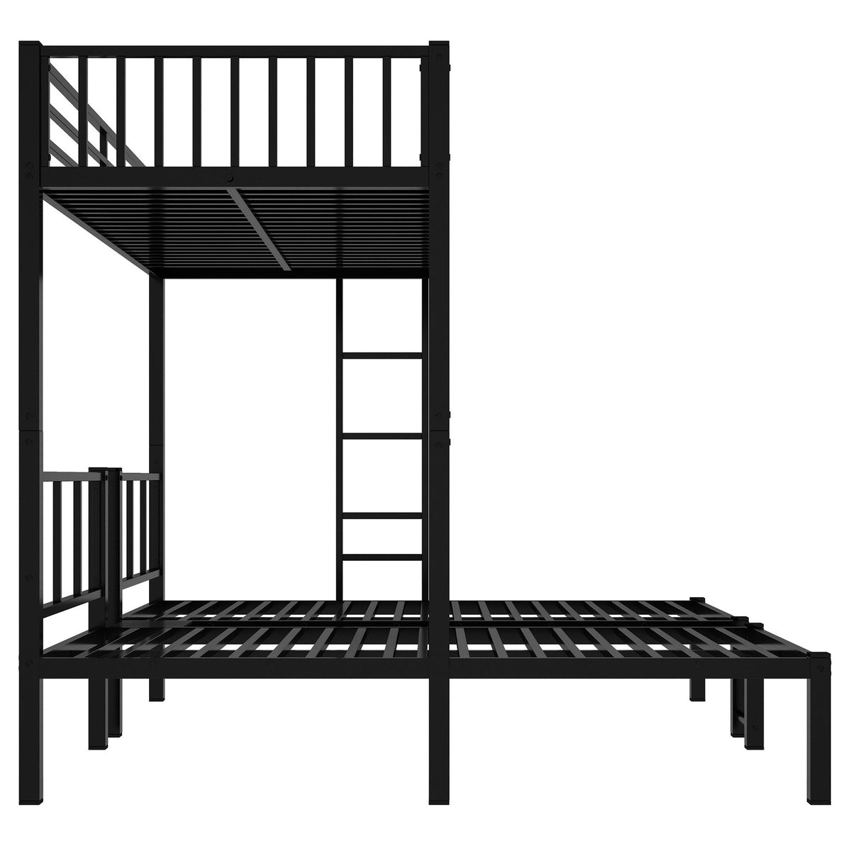 Twin over Twin & Twin Bunk Beds for 3, Twin XL over Twin & Twin Bunk Bed Metal Triple Bunk Bed, Black