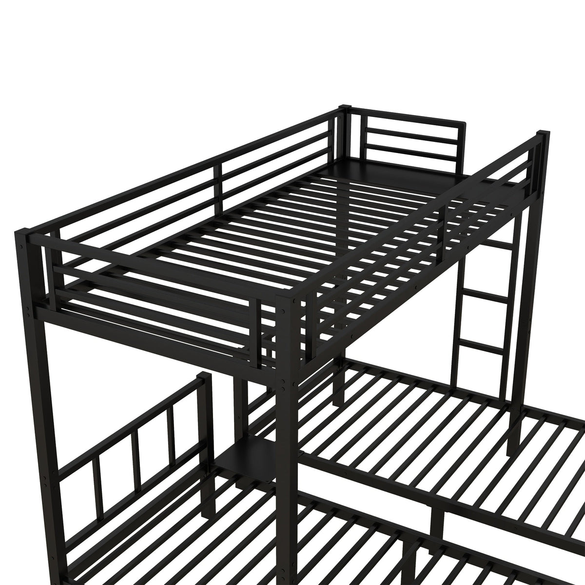 Twin over Twin & Twin Bunk Beds for 3, Twin XL over Twin & Twin Bunk Bed Metal Triple Bunk Bed, Black