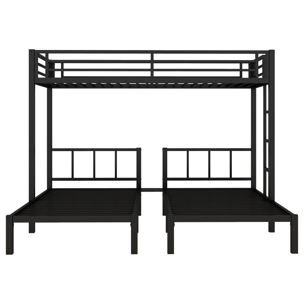 Twin over Twin & Twin Bunk Beds for 3, Twin XL over Twin & Twin Bunk Bed Metal Triple Bunk Bed, Black