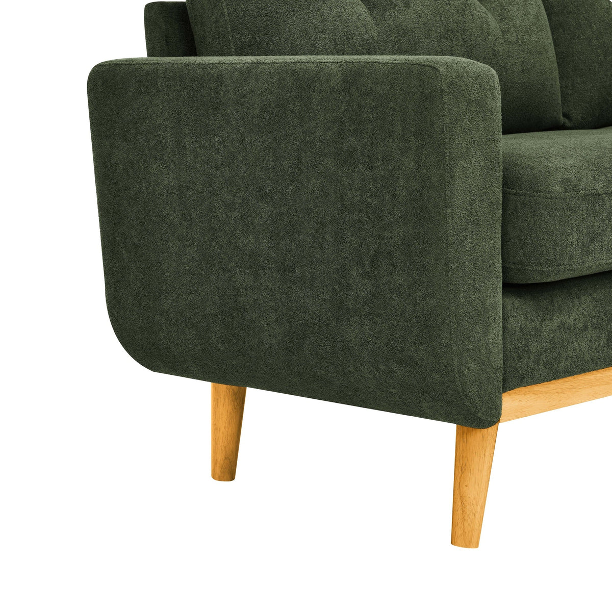 67.7" Wide Mid-Century Modern Upholstered Tufted Loveseat Sofa With Wooden Legs