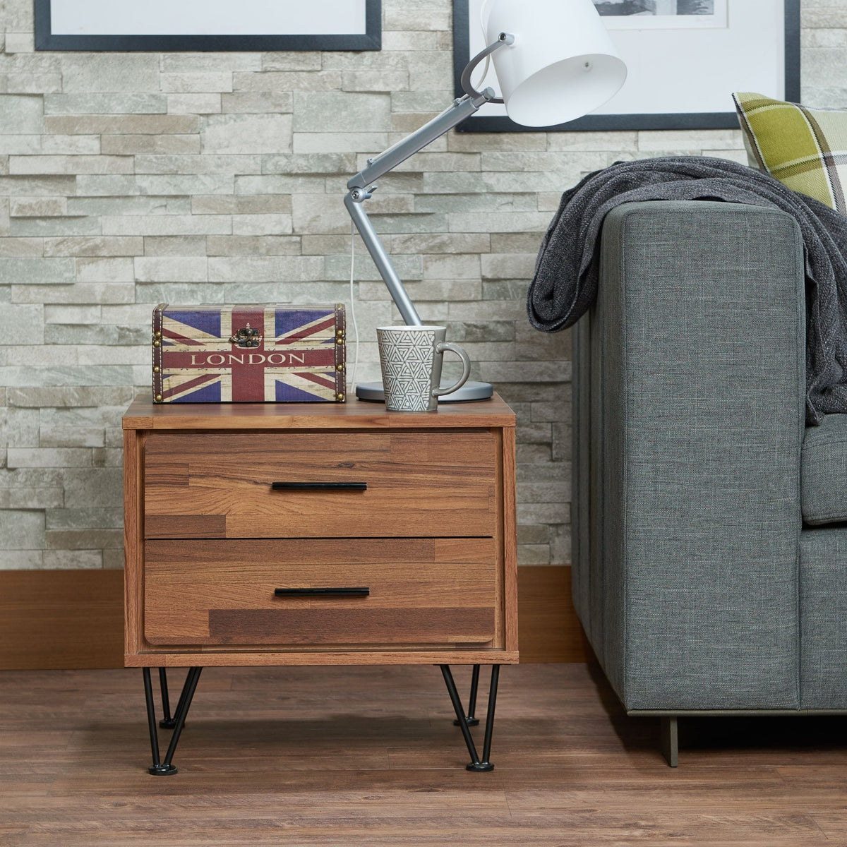 Deoss Walnut Finish Accent Table
