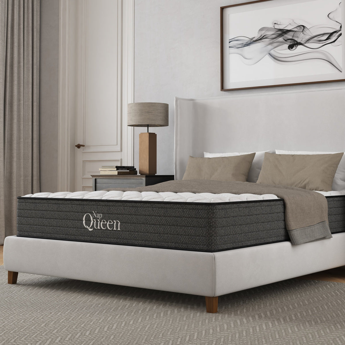 NapQueen Victoria 10 Inch Queen Cooling Gel Hybrid Mattress, CertiPUR-US Certified, Made in USA