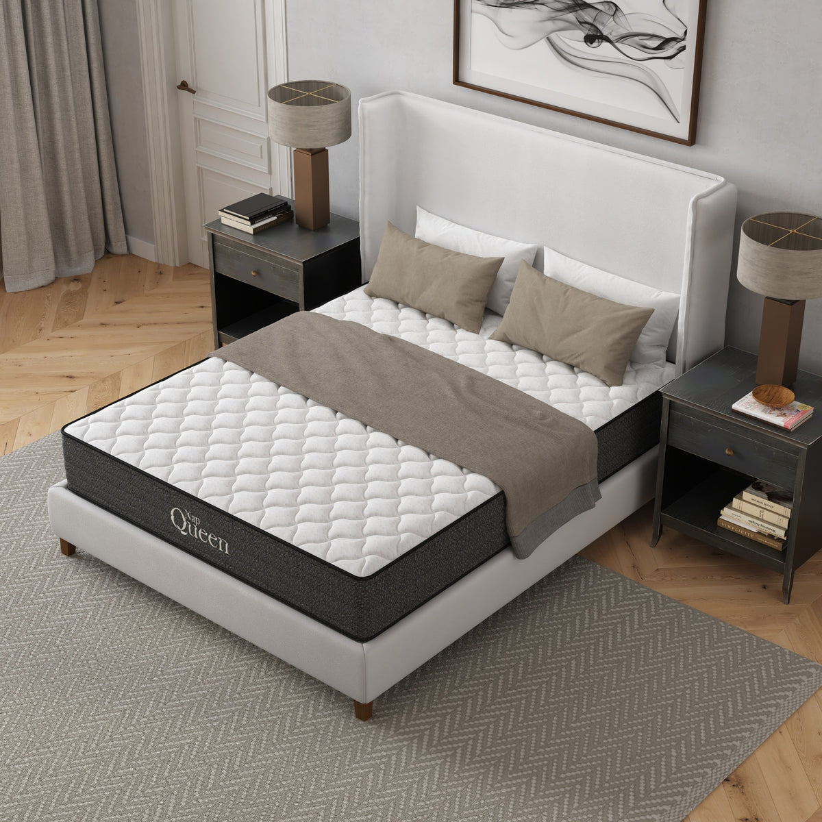 NapQueen Victoria 10 Inch Queen Cooling Gel Hybrid Mattress, CertiPUR-US Certified, Made in USA