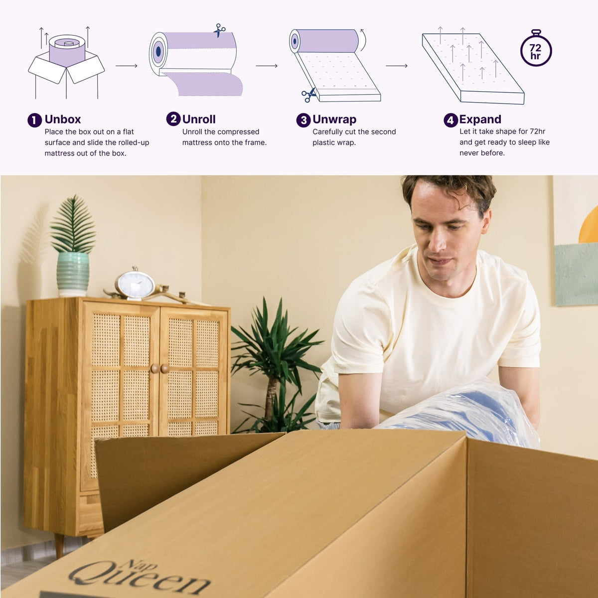 NapQueen Victoria 10 Inch Queen Cooling Gel Hybrid Mattress, CertiPUR-US Certified, Made in USA