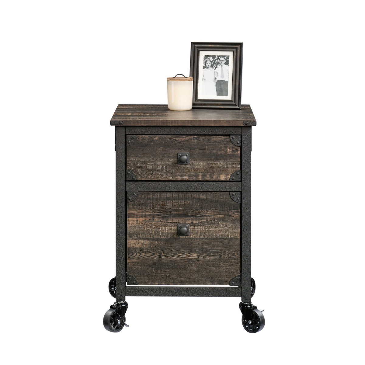 File Pedestal with Smooth-Glide Drawer, Dark Oak finish
