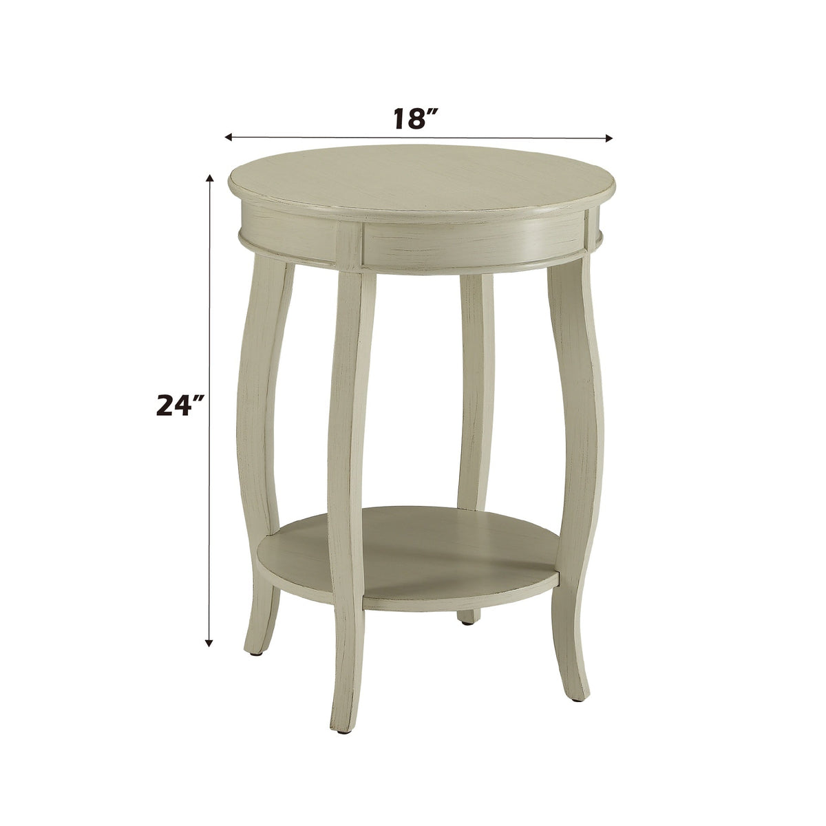 Aberta Antique White Finish Accent Table