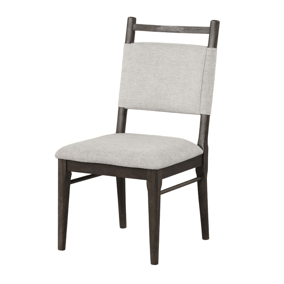Dark Walnut Side Chairs Upholstered Seat 100% Polyester Kitchen Dining Room Set of 2pc Dining Chairs