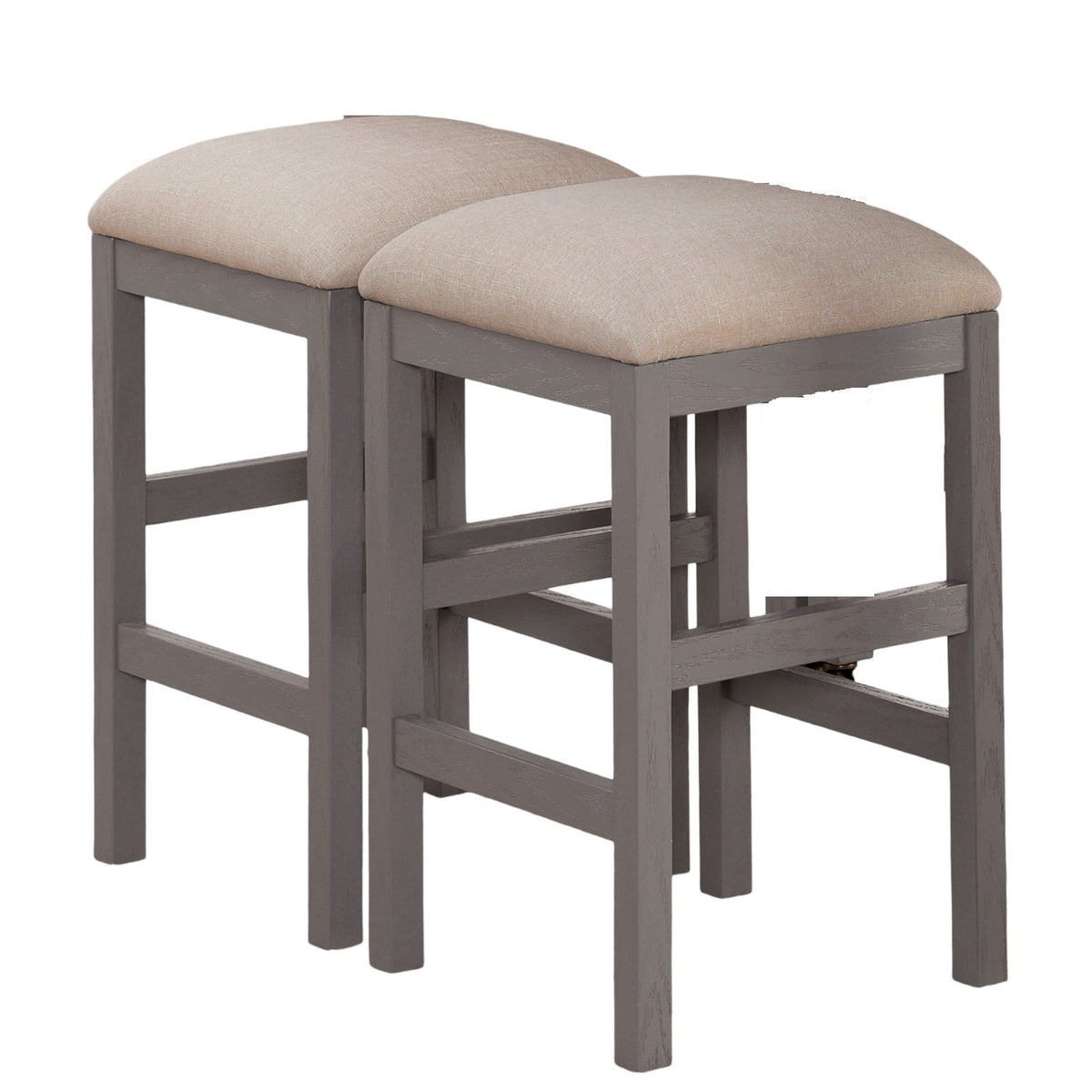 Rustic 5pc Dining Set Counter Height Dining Table w Storage drawer Faux Marble Top 4x Stools Light Gray Dining Room Furniture