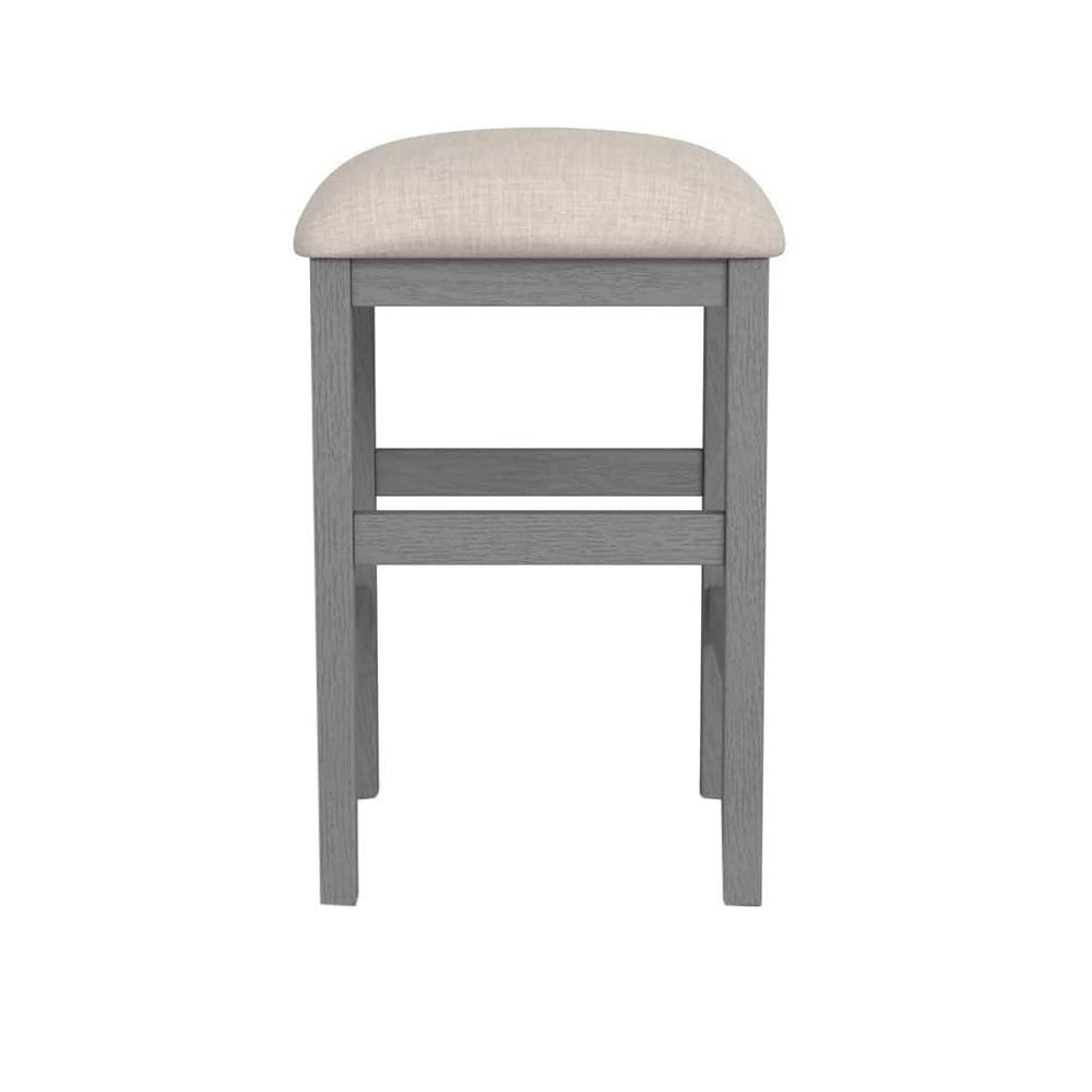 Rustic 5pc Dining Set Counter Height Dining Table w Storage drawer Faux Marble Top 4x Stools Light Gray Dining Room Furniture
