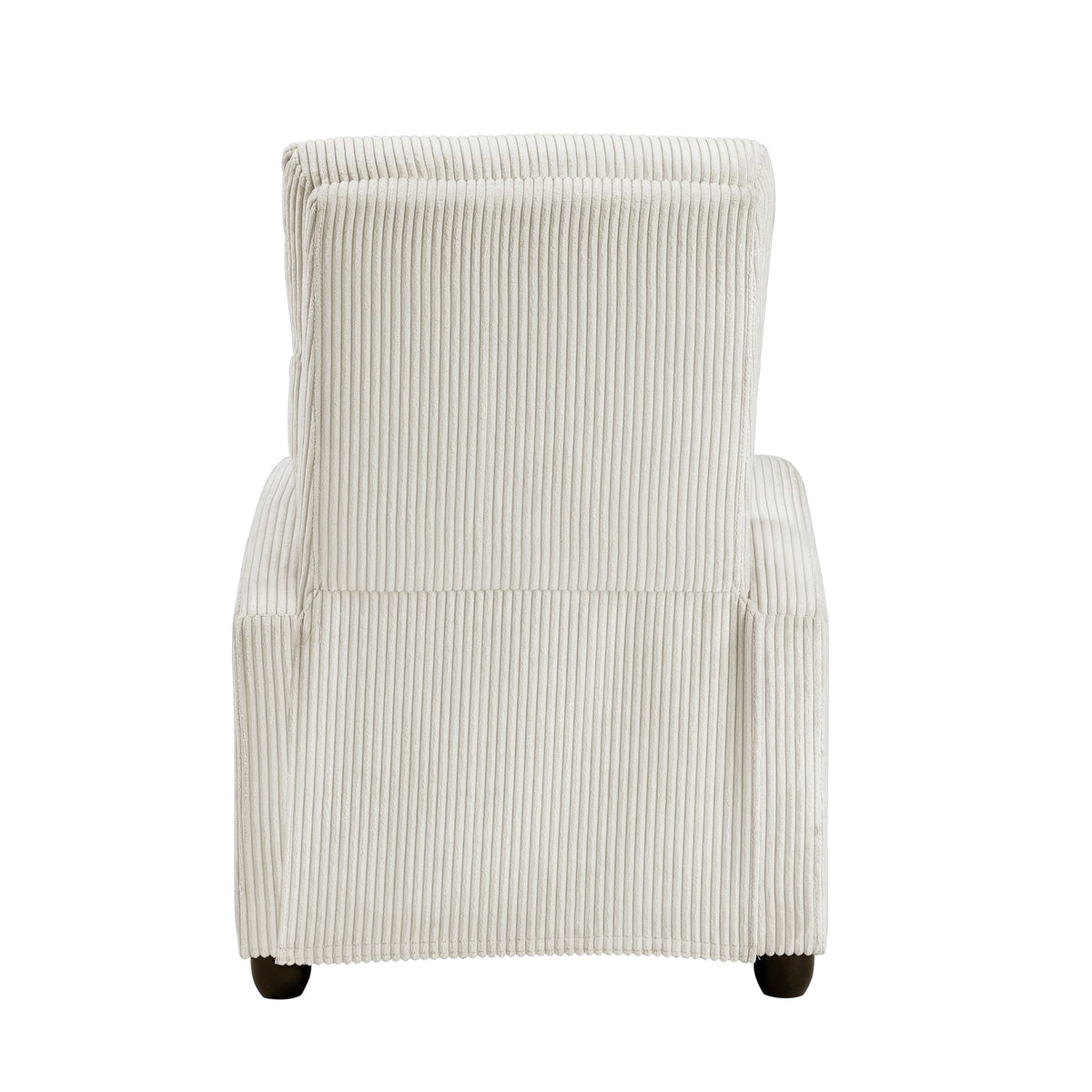 Modern Push Back Recliner Chair Beige Soft Corduroy Upholstery Comfort Solid Wood Living Room Furniture 1pc