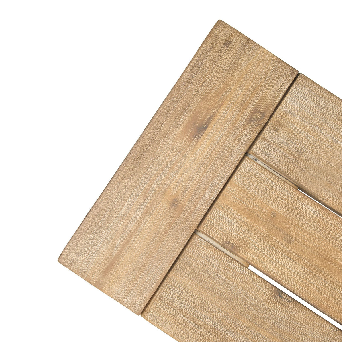 Outdoor Bench with Slat Panel Design and Acacia Wood Frame, Natural and Grey