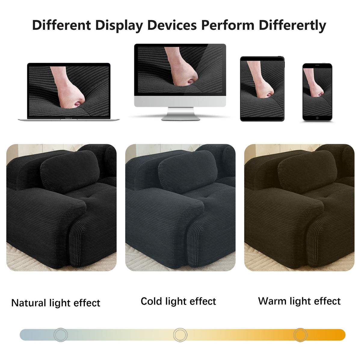 82'' L-shaped sofa in softCorduroy Fabric fabric modular design multiple combinations curved armrests no assembly required high-resilience sponge suitable for living rooms rest areas bedroom,Black