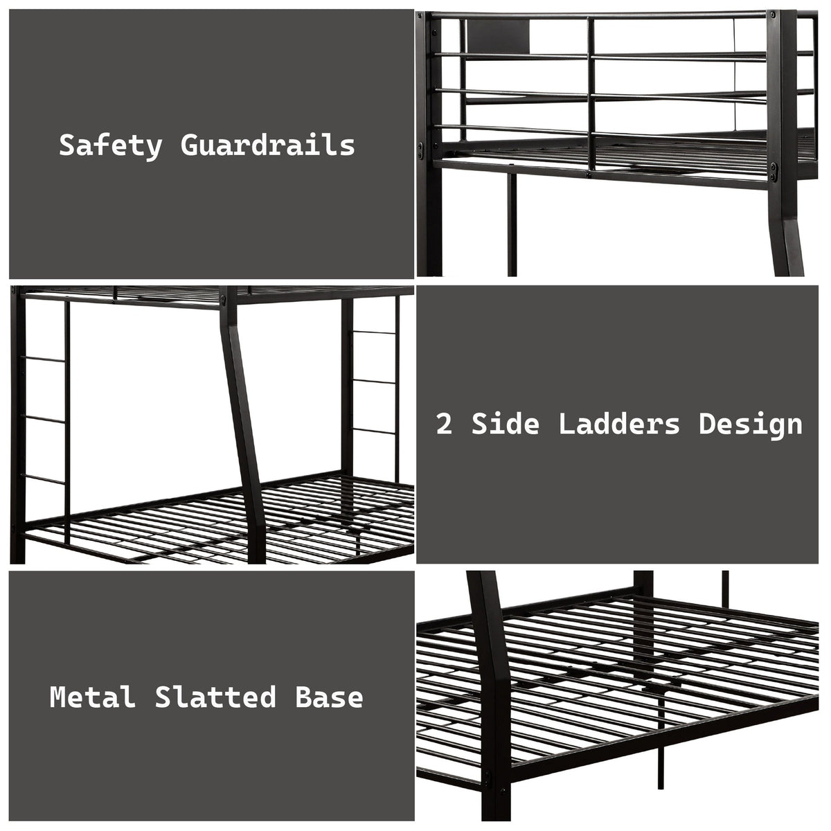 Limbra Sandy Black Finish Full XL/Queen Bunk Bed