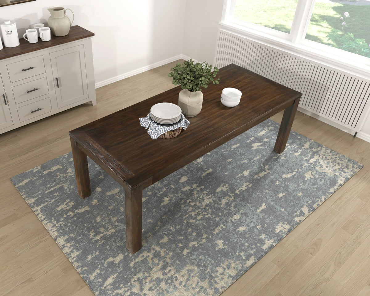Dark Brown Finish Dining Table Wooden Frame Modern Dining Kitchen Furniture 1pc