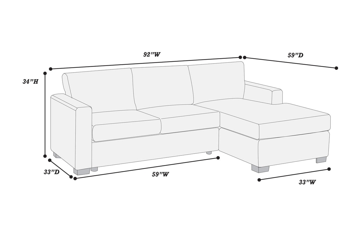 Modern Contemporary Style 2pc Sectional Sofa Right Arm Chaise Left Arm Sofa Plastic Legs Corduroy Upholstered Dark Gray Finish Primary Living Room