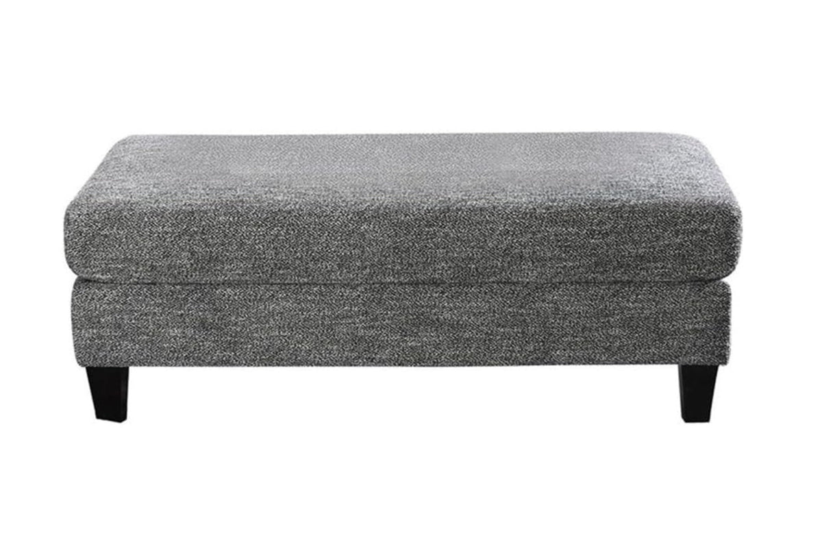 Living Room 1pc Ottoman Transitional Style Chenille Fabric Gray Color Tappered Feet Couch Ottoman