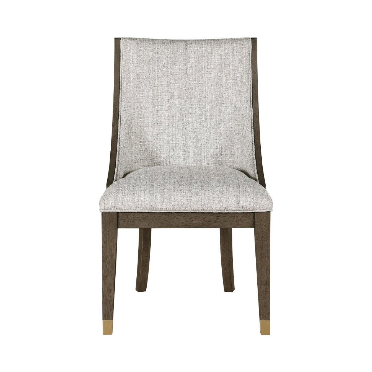 Greta Armchair Set of 2, Semi Deconstructed Gold Metal, Beige Fabric