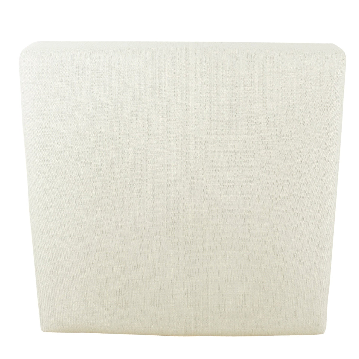 Dan Square Coffee Table Ottoman, Brown Wood, Cream Polyester 36 Inch